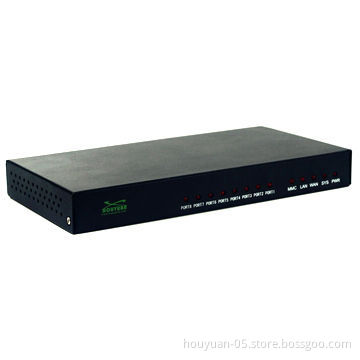 VoIP Gateway, 8 Lines VoIP Router with Configurable IVR Menu